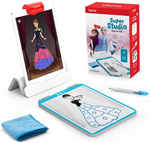 Osmo Starter Ages 5-11 Included Super Studio Disney Frozen 2 Kit de iniciación Edades de 5 – 11 años – Aprende a Dibujar Elsa, Anna, Olaf – (Base de iPad incluida) (Tangible Play, Inc. 0)