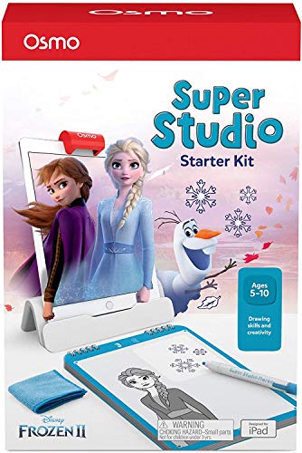 Osmo Starter Ages 5-11 Included Super Studio Disney Frozen 2 Kit de iniciación Edades de 5 – 11 años – Aprende a Dibujar Elsa, Anna, Olaf – (Base de iPad incluida) (Tangible Play, Inc. 0)