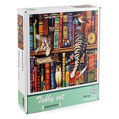 OUME Puzle de 1000 piezas, para adultos, impossible rompecabezas, los gatos de Charles Wysocki – puzzle para adultos a partir de 14 años.