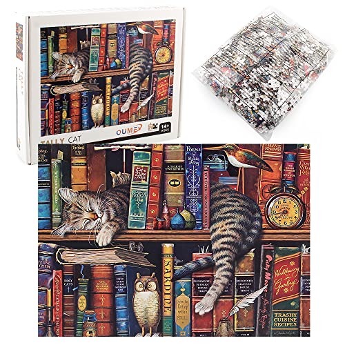 OUME Puzle de 1000 piezas, para adultos, impossible rompecabezas, los gatos de Charles Wysocki – puzzle para adultos a partir de 14 años.