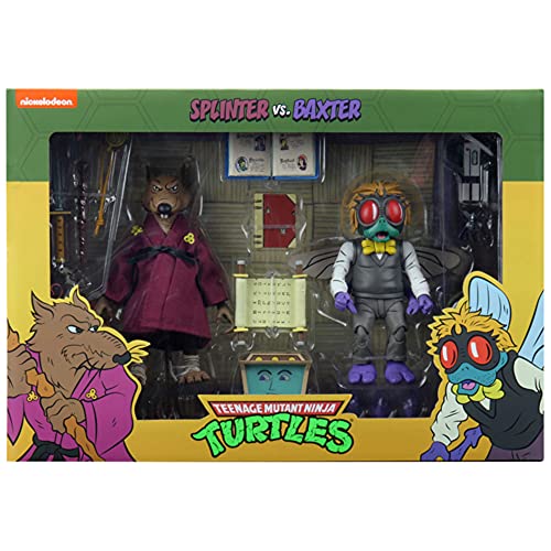 Pack 2 Figuras Splinter y Baxter Tortugas Ninja 18cm