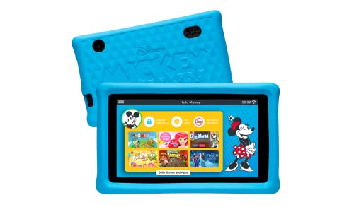 Pebble Gear Kids Tablet 7"- Disney Mickey and Friends Pad con Estuche Protector para niños, Control Parental Completo, Filtro de luz Azul para niños, más de 500 Juegos, apps y e-Books, Wi-Fi, 16 GB