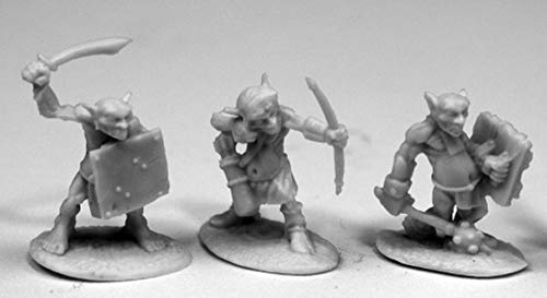 Pechetruite 6 x Goblin SKIRMISHERS - Reaper Bones Miniatura para Juego de rol Guerra - 77445