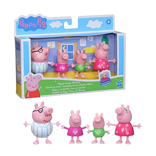 Peppa Pig- Pack 4 Figuras de la Familia 4 Mod. sdos, Multicolor (Hasbro F21925X1)
