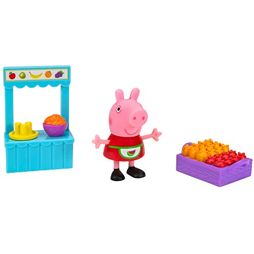 Peppa Wutz PEP0730 Peppa - Juego de Mesa con Cesta de Frutas y Verduras y 1 Figura Exclusiva de Peppa Pig, para niños a Partir de 2 años