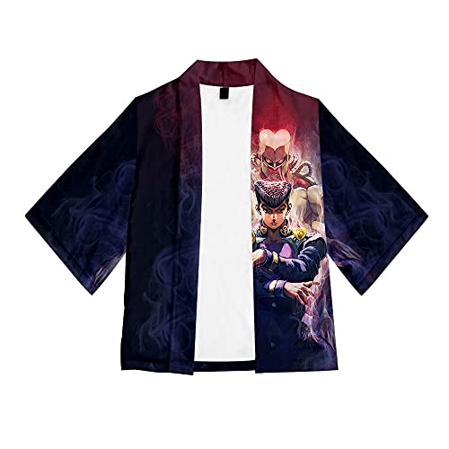 Piccodos Vento Aureo Golden Wind Josuke Higashikata Kimono Cosplay Capa Cloak Azul D Versión XS