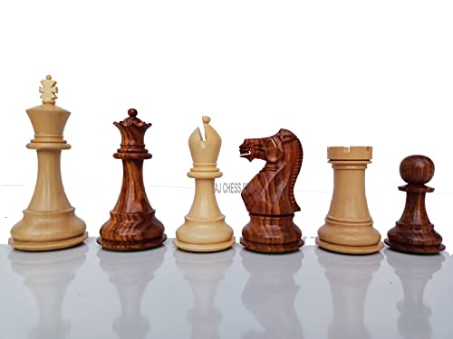 Piezas de ajedrez Staunton profesionales de 3.5 pulgadas solamente-2 reinas adicionales | Ajedrez de madera artesanal premium | Juego de ajedrez ponderado -Taj Chess Store