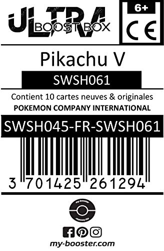 Pikachu V SWSH061 - Ultraboost X Epée et Bouclier 4.5 Destinées Radieuses - Box de 10 Cartas Pokémon Francés