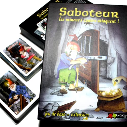 Pinicecore 1set Saboteur 1 + 2 Board Games Full English Base + Extension Dwarf Miner Jeu Funny Family Family Game