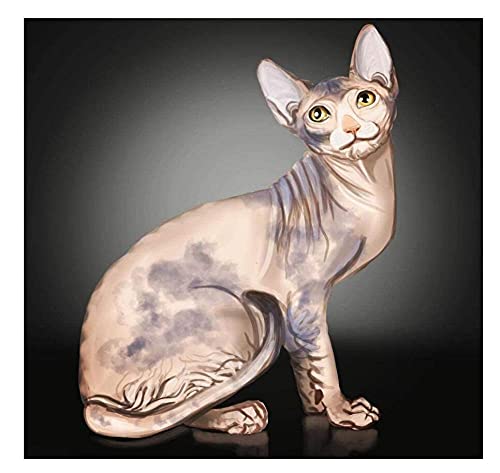 Pintura Digital - Esfinge gato animal-gato sin pelo canadiense - Pintura por Números con Pinceles y Pinturas Decoraciones Nueva casa porche