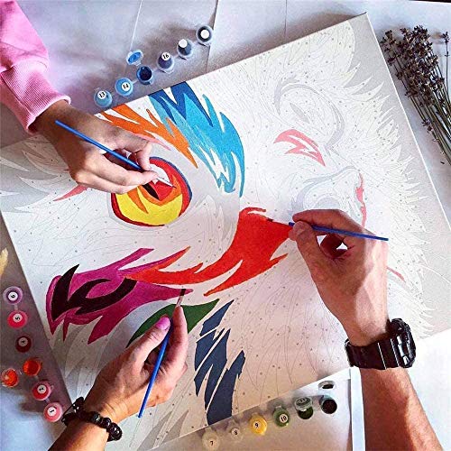 Pintura por Números para Adultos, Kit de Pintura al óleo de Lienzo DIY para Niños con Pinceles, Pigmento Acrílico, Pintura de Dibujo DIY, 40X50 CM (Sea View)