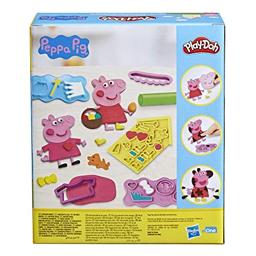 Play-Doh Juego de diseño Peppa Pig 9 Botes de plastilina no tóxica, 11 Accesorios, Juguete de Peppa Pig para niños a Partir de 3 años