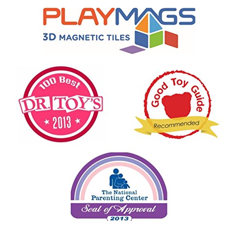 Playmags 2 Juego de Piezas de Coches: Más Fuerte fichas magnéticas y Bloques - Super Durable con Vivid Borrar Color de los Azulejos - Stem Juguetes para los niños. (Los Colores Pueden Variar)