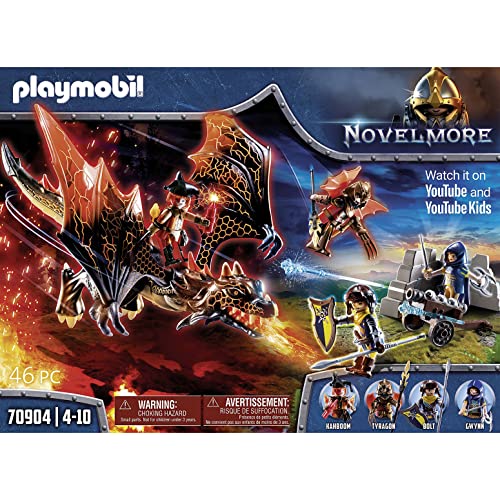 PLAYMOBIL 70904 Novelmore - Ataque del Dragón, juguetes para niños a partir de 4 años