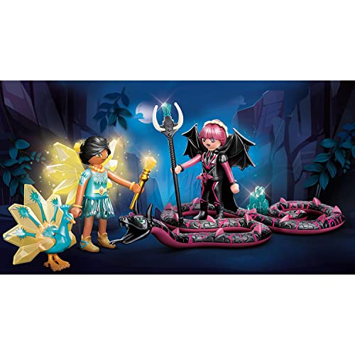 PLAYMOBIL Adventures of Ayuma 70803 Crystal Fairy y Bat Fairy con animales del alma, A partir de 7 años