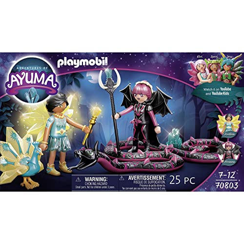 PLAYMOBIL Adventures of Ayuma 70803 Crystal Fairy y Bat Fairy con animales del alma, A partir de 7 años