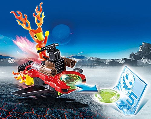 Playmobil Fire & Action- Action Sparky de Fuego con Nave Lanzadora Playsets de figuras de juguete, Multicolor (6834)