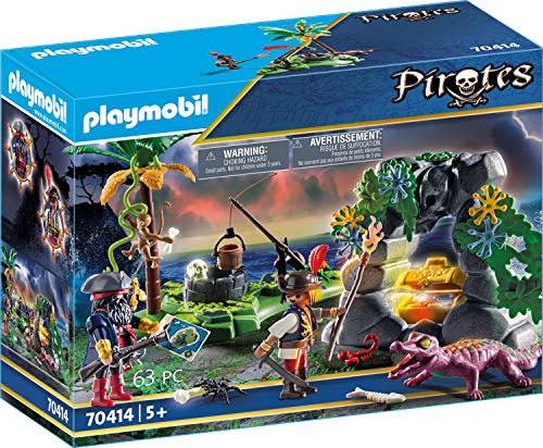 Playmobil Pirates Playset Barco Pirata Calavera, Multicolor (70411) + Pirates Escondite Pirata, A Partir De 5 Años, 70414