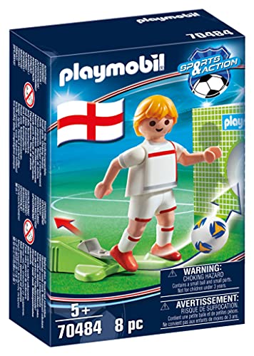 PLAYMOBIL- Sports & Action Jugador de Fútbol, Inglaterra, Multicolor (70484)