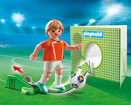 PLAYMOBIL- Sports & Action National Soccer Club Jugador de Fútbol, Holanda, Multicolor (70487)
