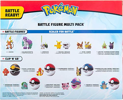 Pokémon Juego de 8 figuras de combate con Charmander, Bulbasaur Squirtle, Mimikyu, Pikachu, Eevee, Umbreon, Espeon, perfecto para cualquier entrenador