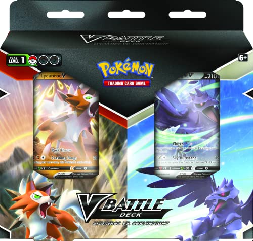 Pokémon | Paquete de mazos de Lycanroc V vs Corviknight V Battle Deck Bundle | Juego de Cartas | A Partir de 6 años | 2 Jugadores | 10 Minutos de Juego
