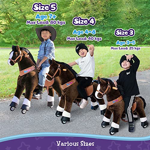 PonyCycle Paseo Oficial a Caballo (con Freno y Sonido / Talla 4 para Edades de 4-8) Montando Animales sobre Ruedas Caballo de Chocolate Ux421