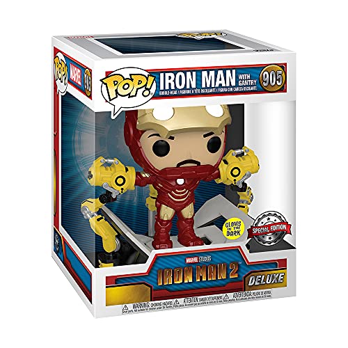 Pop! Iron Man 2: Iron Man MKIV with Gantry Glow-in-The-Dark Deluxe Vinyl Figure