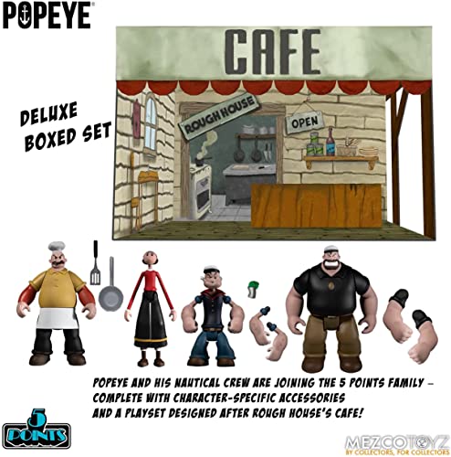 Popeye Mezco Toys 5 Points Action Figures Deluxe Box Set 9 cm