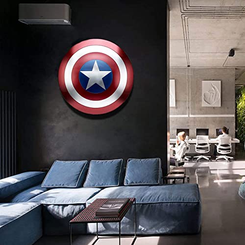 PRETAY Avengers Réplica de Marvel Escudo Capitan America 60Cm Edición 75 Aniversario,Los Vengadores Marvel Capitán América Disfraz de Metal Shield 1: 1 Apoyos de Película