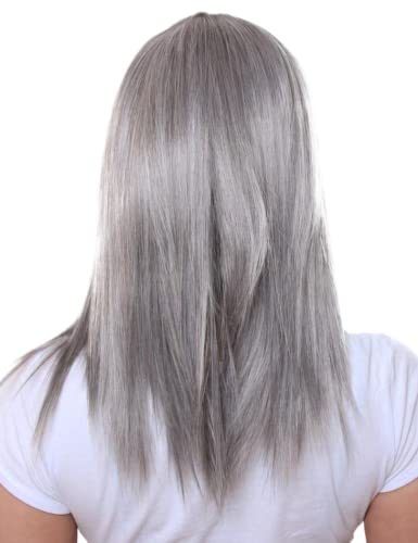 Prettyland C1146 - peluca lisa elegante luce el pelo medio largo diaria - en el gris Granny palo nombrado