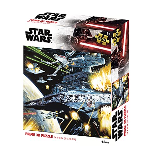 Prime 3D-RD-RS263107 Puzzle lenticular Star Wars Destructor Estelar 500 Piezas, Multicolor, único