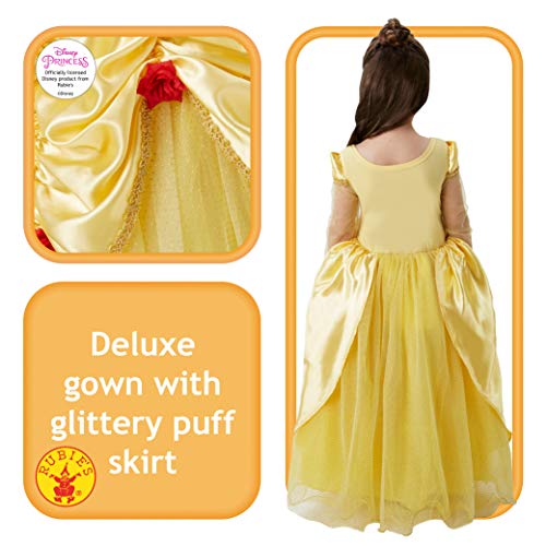 Princesas Disney - Disfraz de Bella Premium para niña, infantil 5-6 años (Rubie's 620473-M)