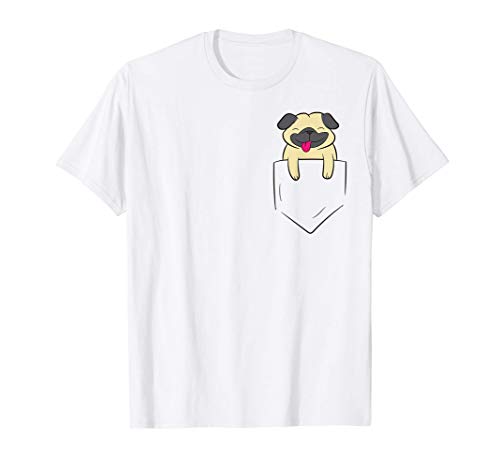 Pug Dog In Pocket Lindo Pug Dog de bolsillo Camiseta