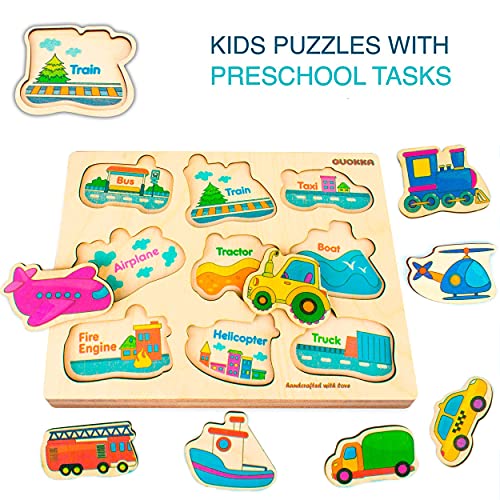 Puzzles Infantiles de Madera Niños 1 2 3 Años - Juguetes Bebes Montessori Bichos, Animales, Frutas - Aplicación Educativa con 42 juegos de rompecabezas como regalo