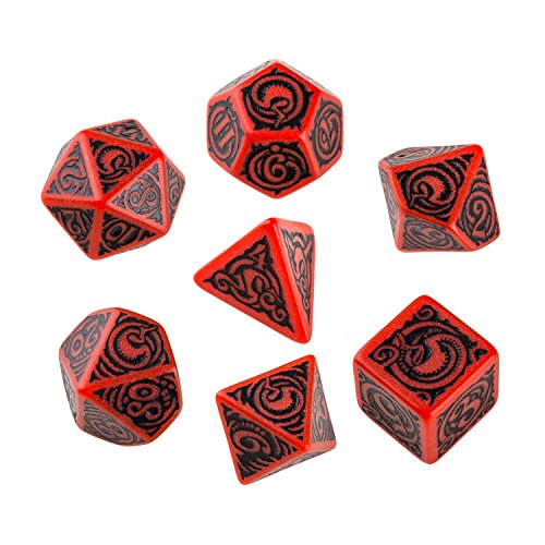 Q Workshop Call of Cthulhu The Outer Gods Nyarlathotep RPG Ornamented Dice Set 7 Polyhedral Pieces