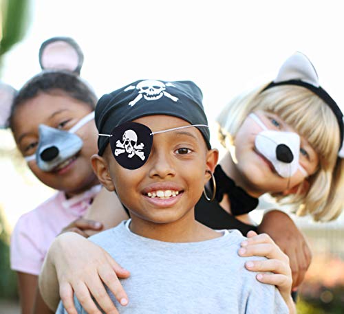 QH-shop Parche de Ojo de Pirata Fieltro Negro para Halloween Fiesta de Disfraces 24 Piezas