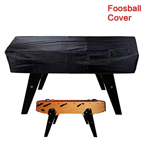 QOTSTEOS Funda para mesa de futbolín, impermeable, resistente 420D Oxford, rectangular, a prueba de polvo, para mesa de futbolín al aire libre/interior (negro)