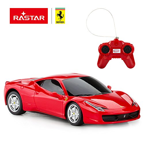 RASTAR Coche teledirigido Ferrari, 1:24 Ferrari 458 Italia teledirigido, juguete rojo Ferrari