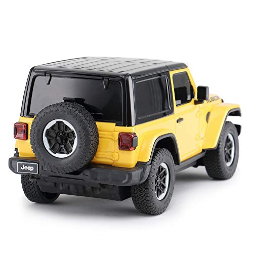 RASTAR Jeep Wrangler JL 1:24 RC coche de juguete, control remoto, amarillo, para niños y niñas pequeños