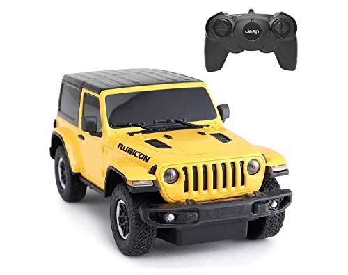 RASTAR Jeep Wrangler JL 1:24 RC coche de juguete, control remoto, amarillo, para niños y niñas pequeños
