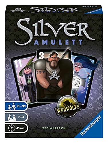 Ravensburger 26826 Silver Amulett, Juego de Cartas para 2-4 Jugadores, Juego táctico a Partir de 10 años, Personajes de Werwölfe