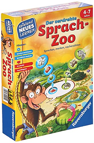 Ravensburger- Der verdrehte Sprach-Zoo Juego y Aprendizaje, Color Amarillo (24945)