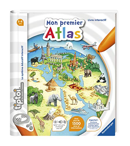 Ravensburger - Juego completo de lectores interactivos Tiptoi - Mi primer libro Atlas en francés - Juegos electrónicos educativos - A partir de 5 años - 00032