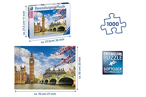 Ravensburger Puzzle 1000 Piezas, Big Ben en Londres, Colección Fotos y Paisajes, Puzzle para Adultos, Rompecabezas Ravensburger [Exclusivo en Amazon]