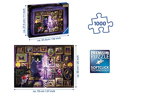 Ravensburger Puzzle 1000 Piezas, Villainous Evil Queen, Puzzle Disney, Rompecabezas Ravensburger de Óptima Calidad, Villanos Puzzle, Edad Recomendada 12+