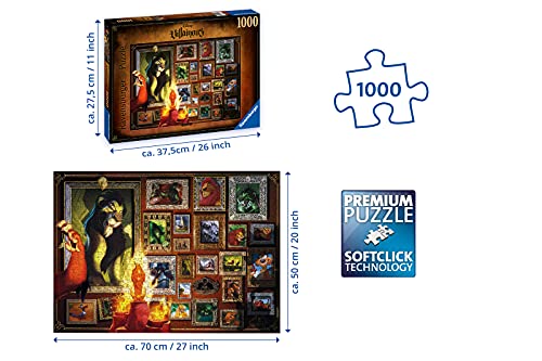 Ravensburger Puzzle 1000 Piezas, Villainous Scar, Puzzle Disney, Rompecabezas Ravensburger de óptima calidad, Villanos Puzzle, Edad Recomendada 12+