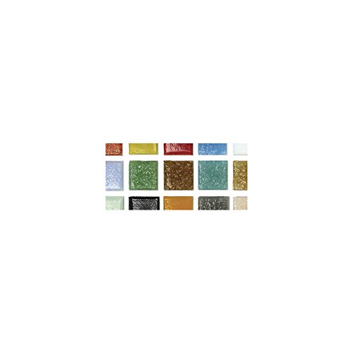 Rayher 1453149 Teselas para mosaicos Artdecor en Colores Variados y cuadradas, Envase de 1 kg, Aprox. 325 Piezas, Multicolor, 2 x 2 cm