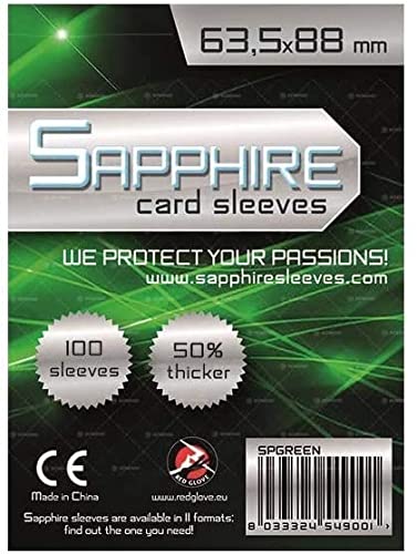 Red Glove - 5 Pack 100 Sapphire Sleeves Green 63,5x88 SPGREEN5P