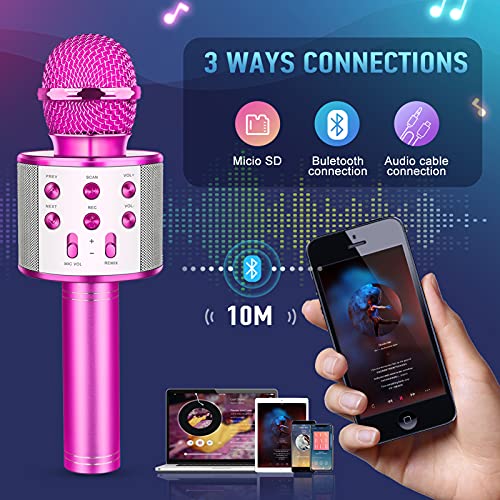 Regalos para Niña de 4-12 Años, Microfono Karaoke Bluetooth Juguetes para Niños de 4-12 Años Regalos Niña Dinámicos Juguetes para Niña de 4-13 Años Microfono Niña